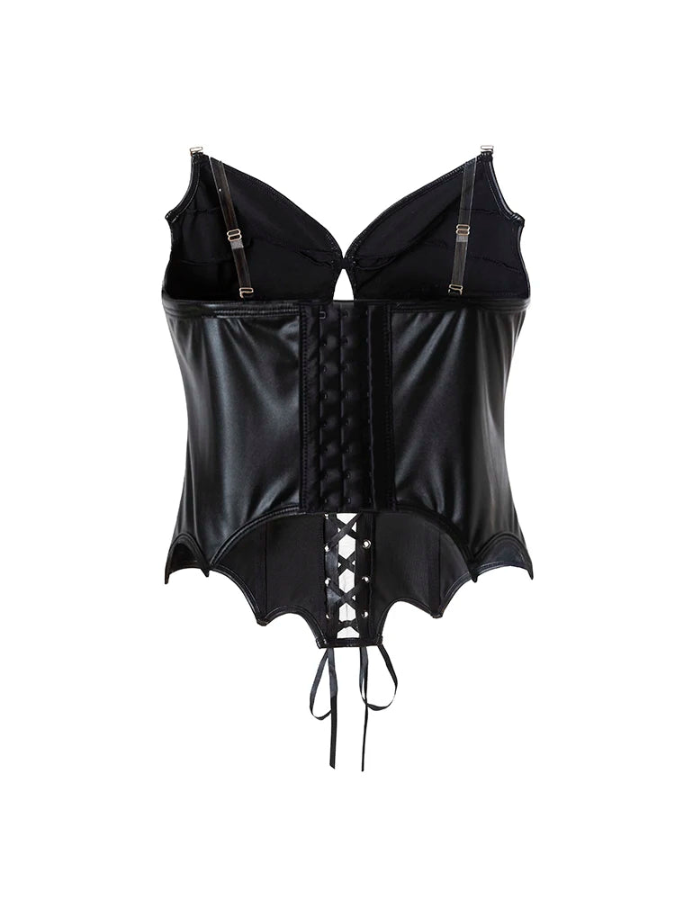 Mulheres sem alças corpete apertado espartilho sexy colete senhoras personalidade streetwear estilo steampunk preto sem costas magro-ajuste topos