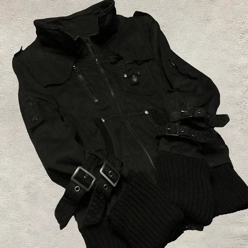 Goth hoodies y2k roupas 2000s vintage feminino punk zíper inverno com capuz coreano streetwear harajuku moletom menina doce com capuz