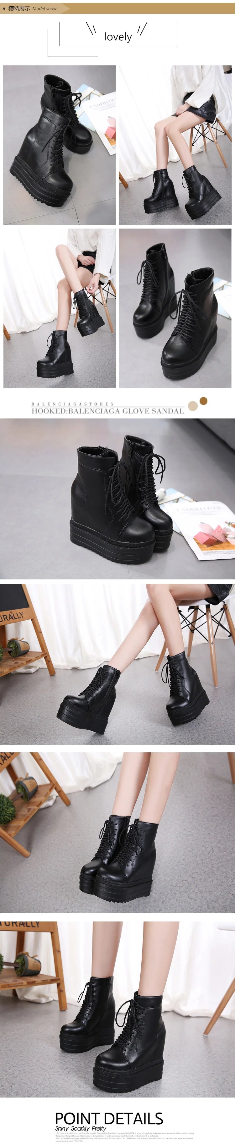 Bota Punk Plataforma 14cm