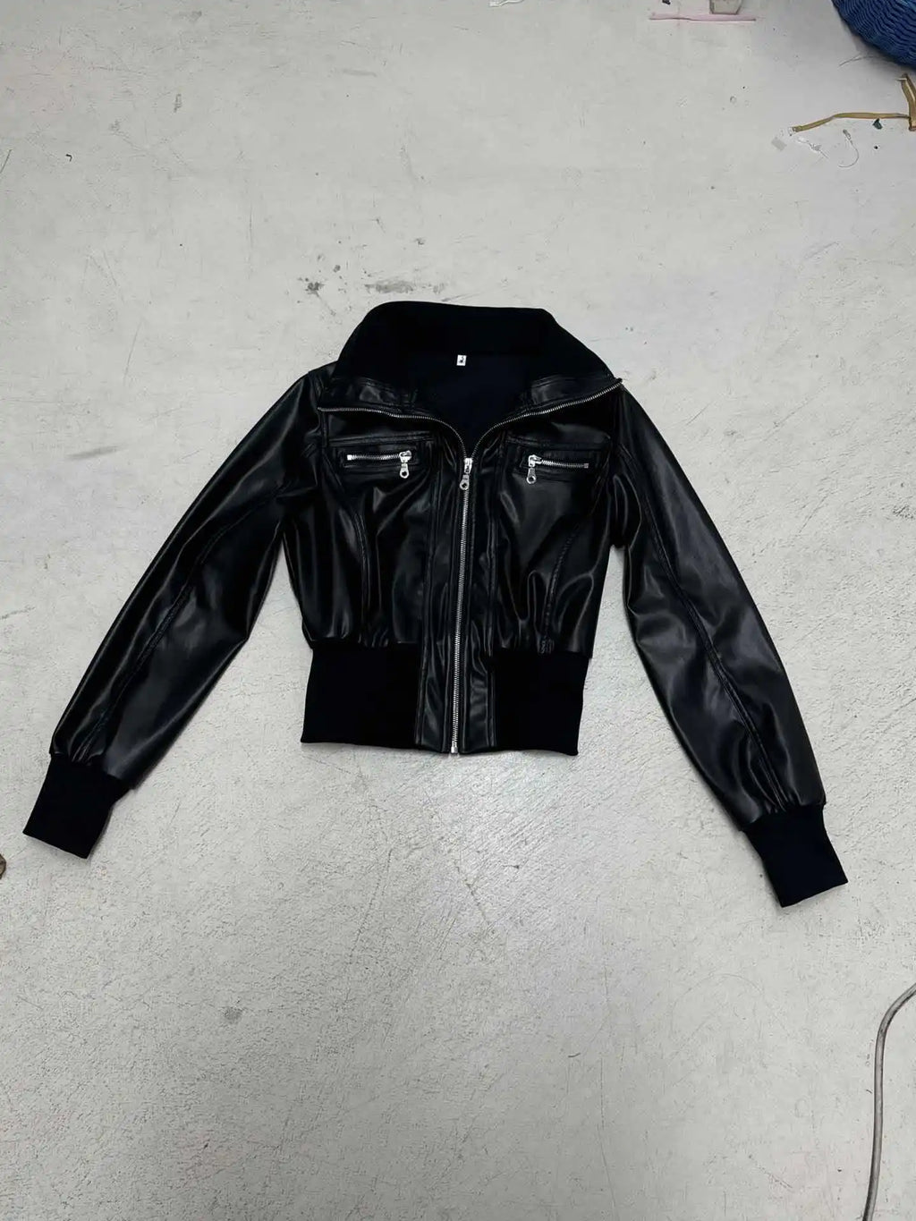 Altgoth americano vintage jaqueta de couro do plutônio feminino streetwear harajuku grunge emo alternativa grunge zíper casacos casuais feminino