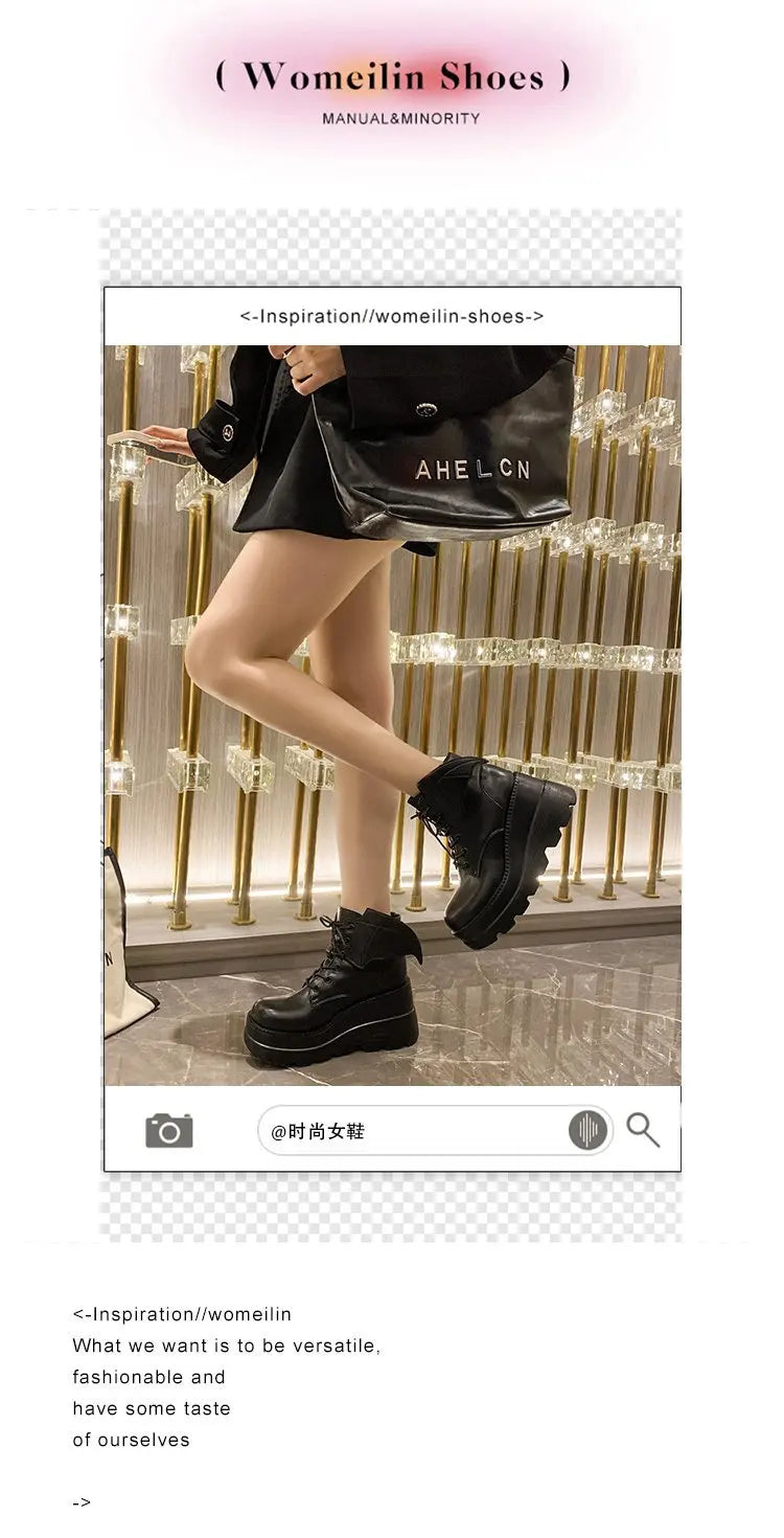 2025 marca punk botas femininas senhoras cosplay botas altas conforto longo tubo botas de couro plataforma cunhas sapatos femininos estilo gótico