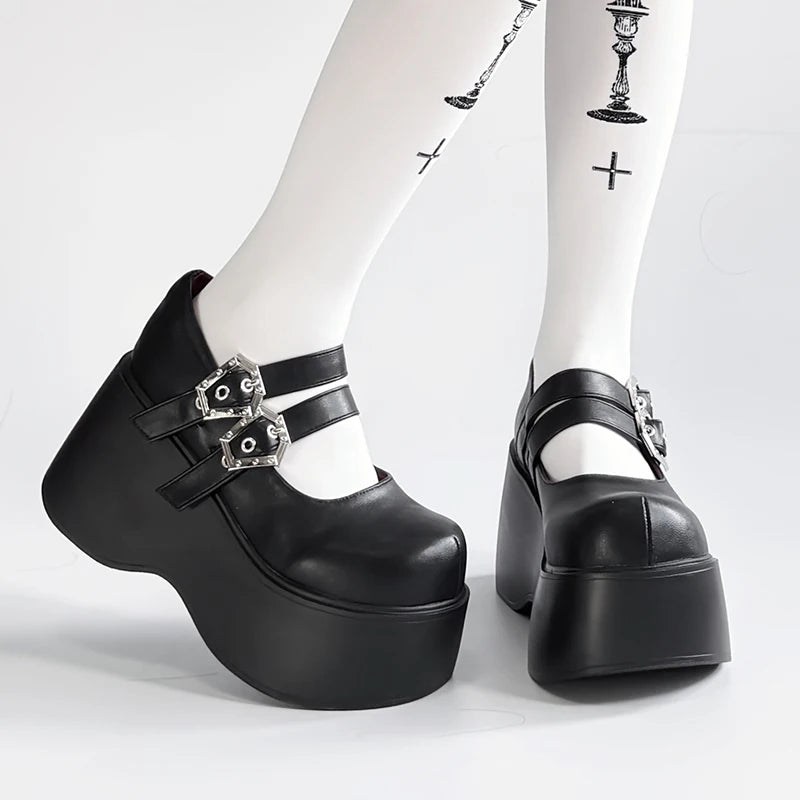 Sapato Lolita Punk Plataforma Nameless Witch