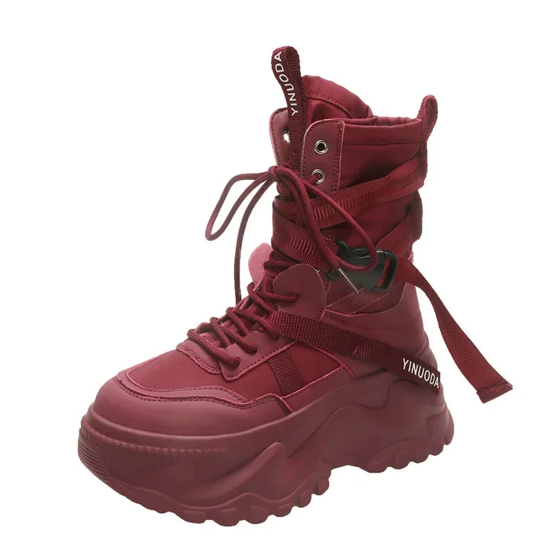 Nova plataforma tênis feminino cruz rendas até luz sapatos casuais designer de moda sapatos vulcanizados casuais marca senhoras botas curtas