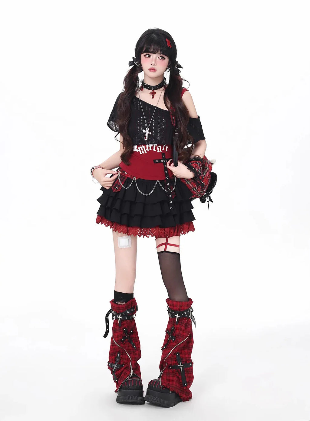Conjunto Punk Princess Gótico 3 Peças