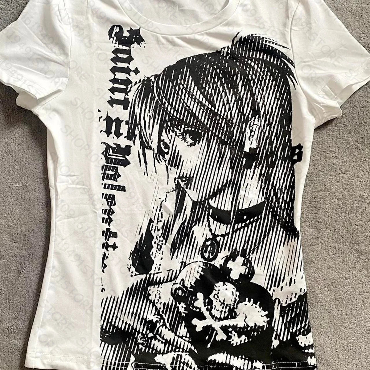 Camiseta Y2K Anime Streetwear com Estampa