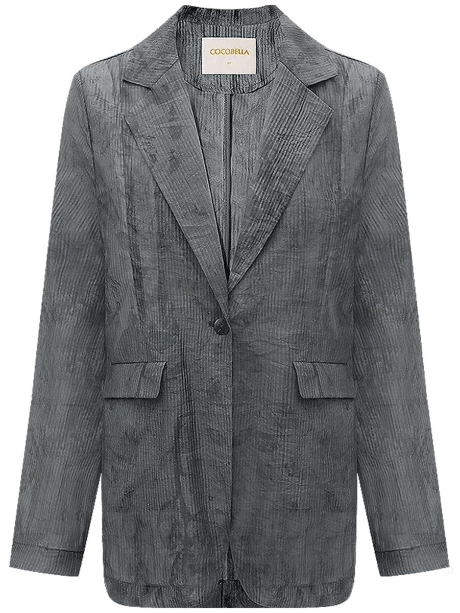 Blazer Listrado com Efeito Lavado