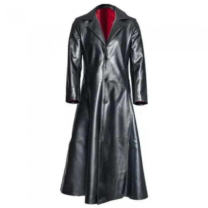 Men's Gothic Steampunk PVC Leather Coat