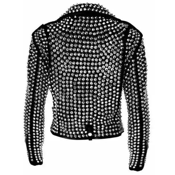 Women’s Gothic Punk Studded Leather Jacket