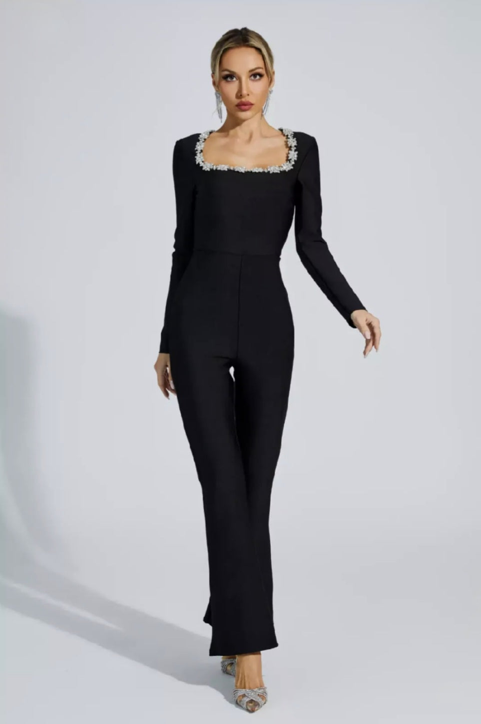 Black Jumpsuit | Bodysuit Jumpsuit |Embellished Jumpsuit | Summer Clothing