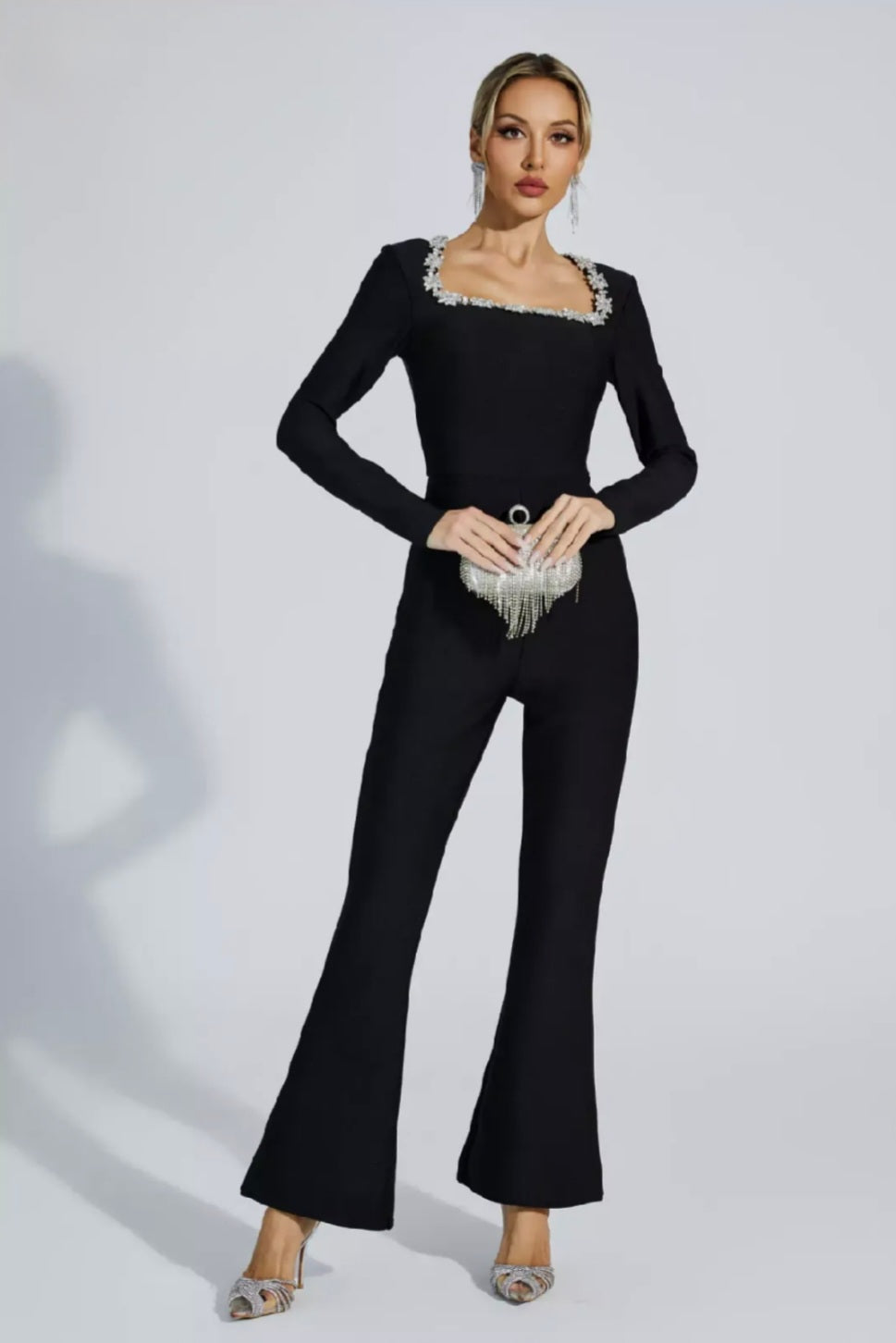 Black Jumpsuit | Bodysuit Jumpsuit |Embellished Jumpsuit | Summer Clothing